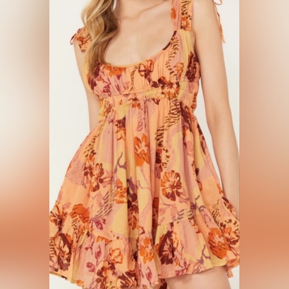 Free People Vernon Mini Dress In Sunshine Combo - Picture 2 of 15